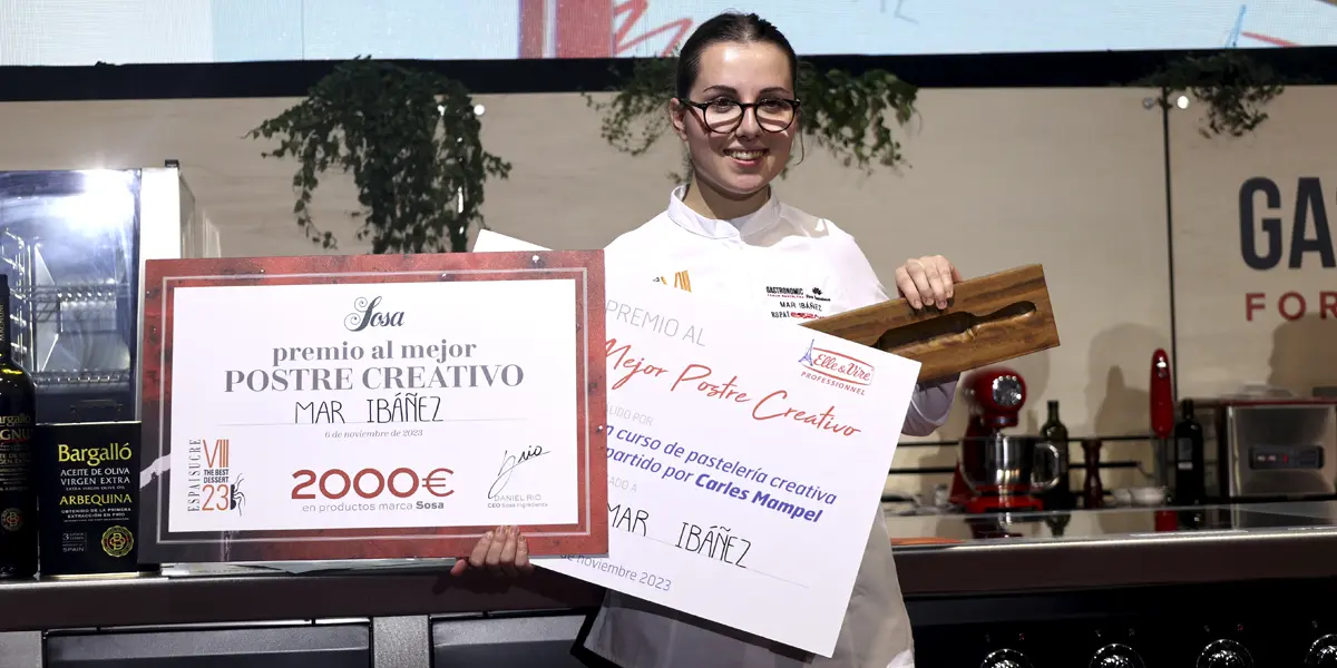 Mar Ibáñez conquista el Best Dessert’23 a base de setas, shiso, vinagre y pepino