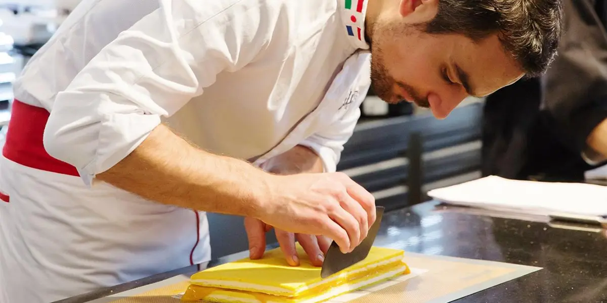 Julien Álvarez, Philippe Rigollot y Andrea Tortora en los cursos de Valrhona