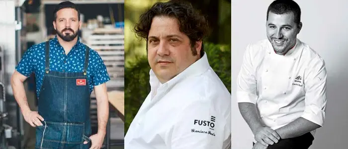 William Werner, David Briand y Gianluca Fusto en el cartel de cursos 2019 de Valrhona