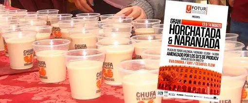 El mal tiempo no desluce la horchatada fallera