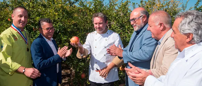 Albert Adrià y Paco Torreblanca en la inauguración de la temporada de la granada mollar de Elche