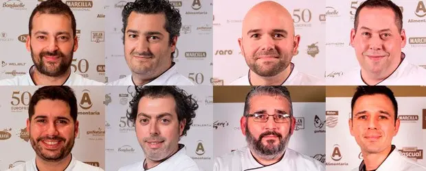 Los ocho finalistas que aspiran al VII  Cocinero del Año