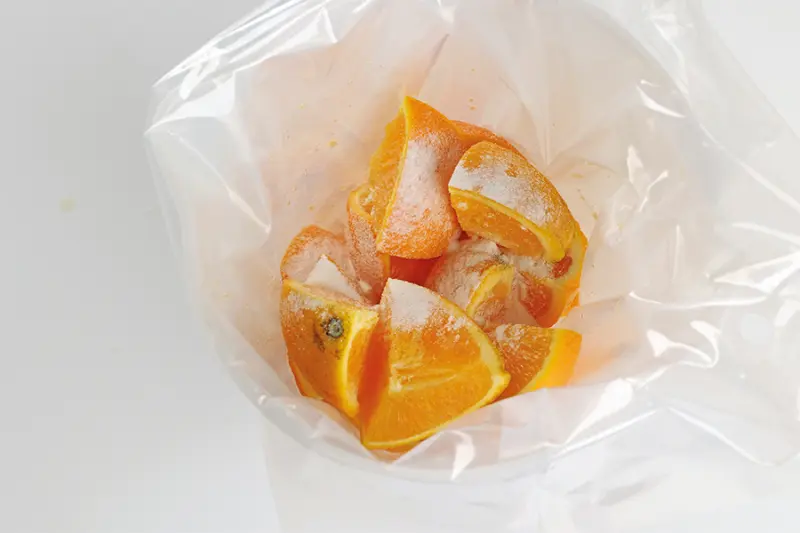 Elaboración del sorbete de naranja