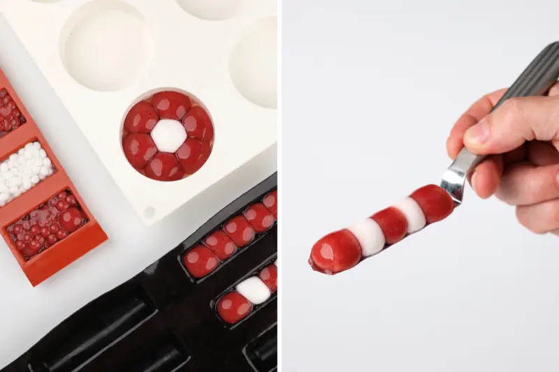 Multiesferificaciónde coco y fresa