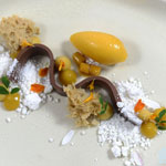 postre en plato de Antonio Bachour