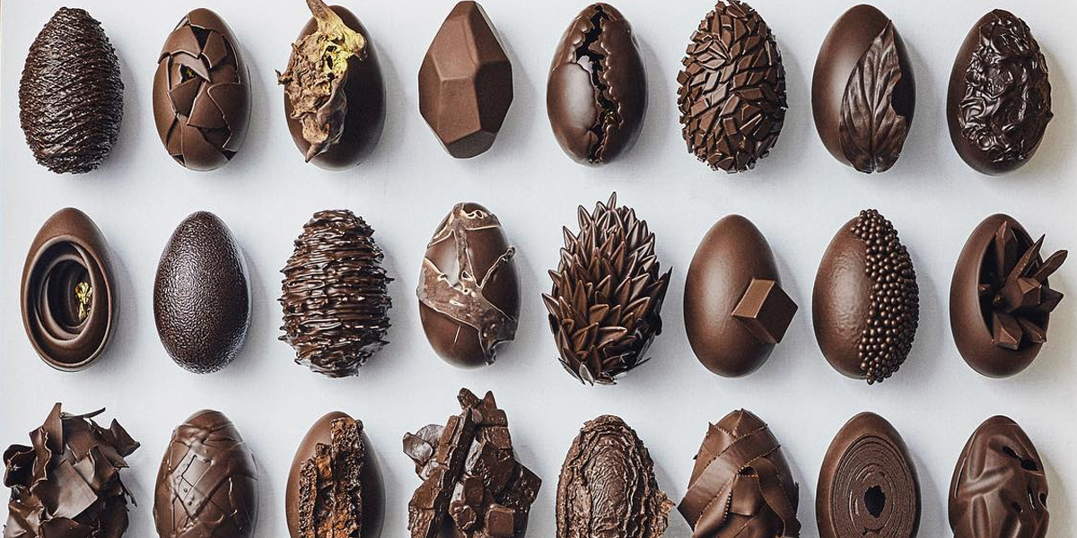 Colección de huevos de chocolate