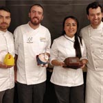 El grupo de chefs encargados de impartir la edición 2018 del curso de Pascua de la EPGB]