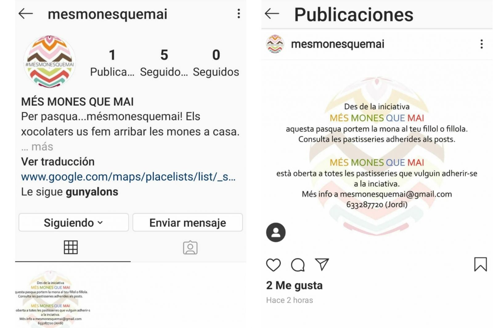 El instagram de Mes Mones que Mai