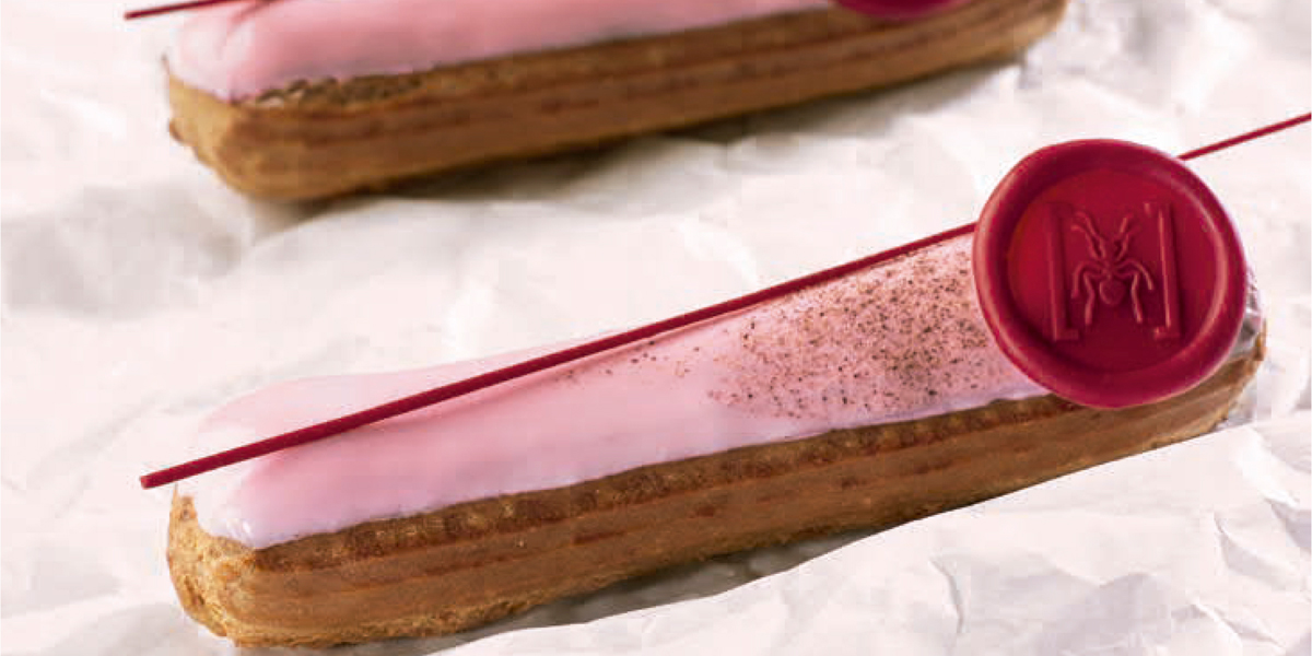 Éclair de frambuesa rosa y pimienta de EspaiSucre