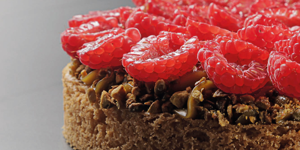 Crostata de pistacho y frambuesas