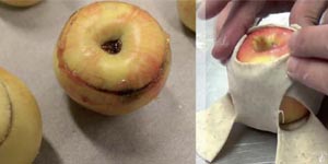 Josep Pascual realizando un pan de manzana relleno